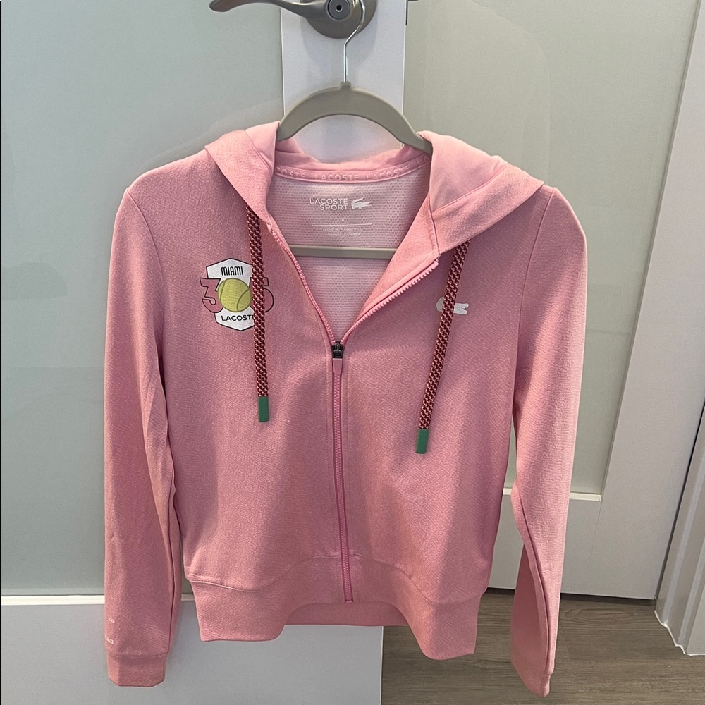 Lacoste Pink Hoodie with Graphic Patch